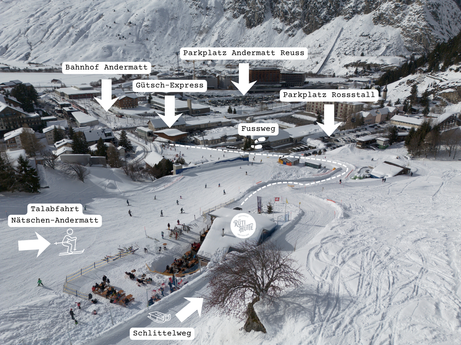 Anfahrtsplan zur Rüti Hütte